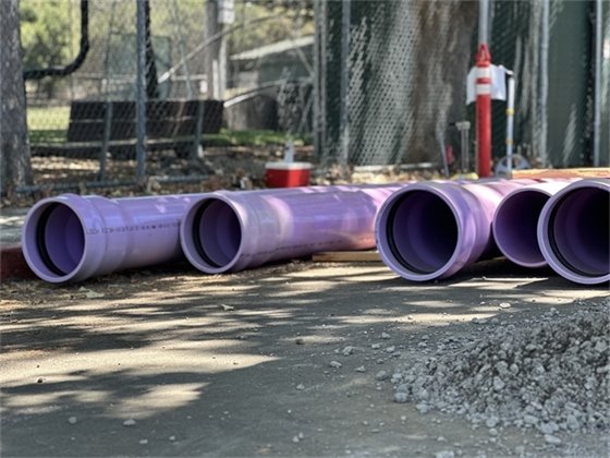 recycled water purple pipes