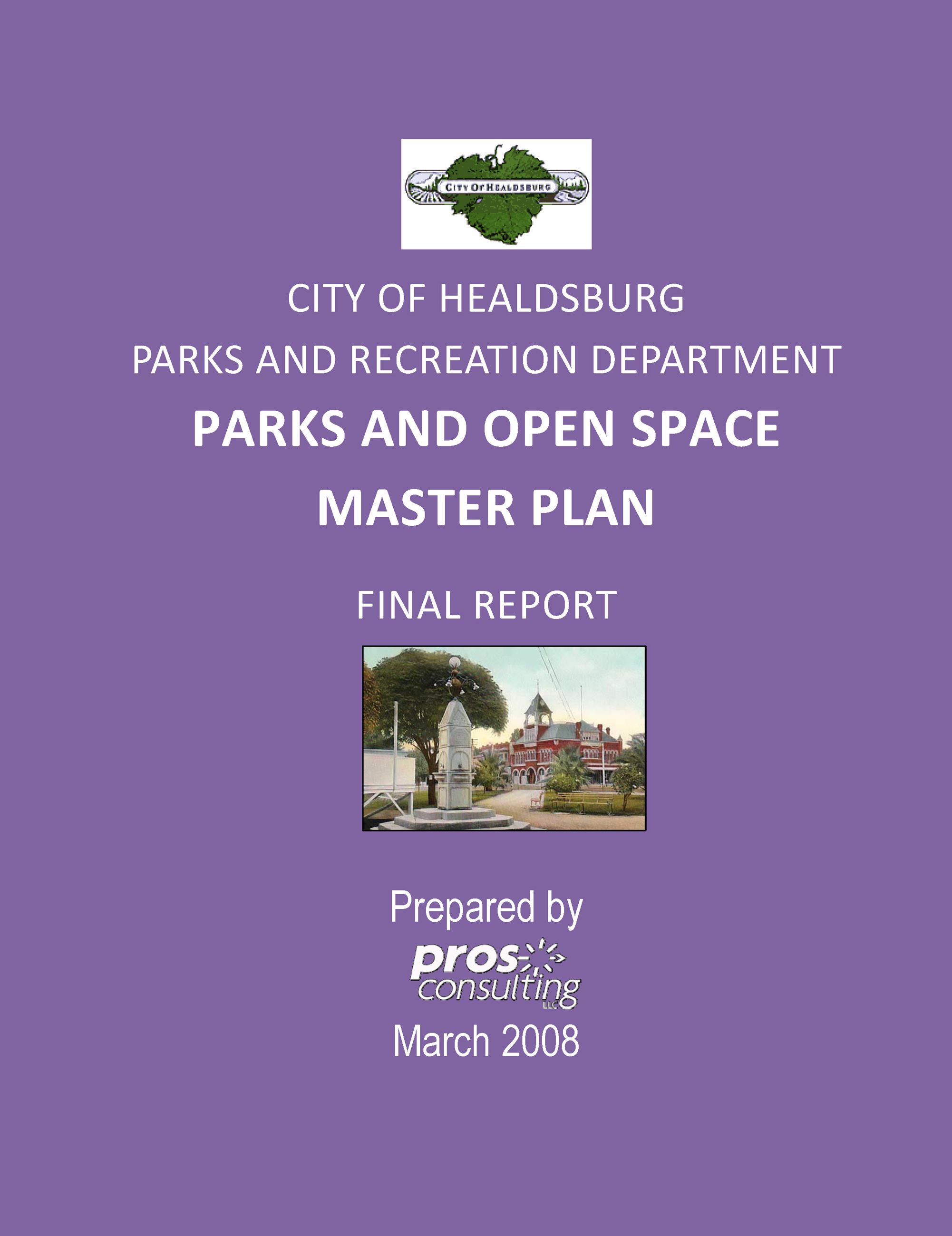 Parks and Open Space Plan 2008 Cover