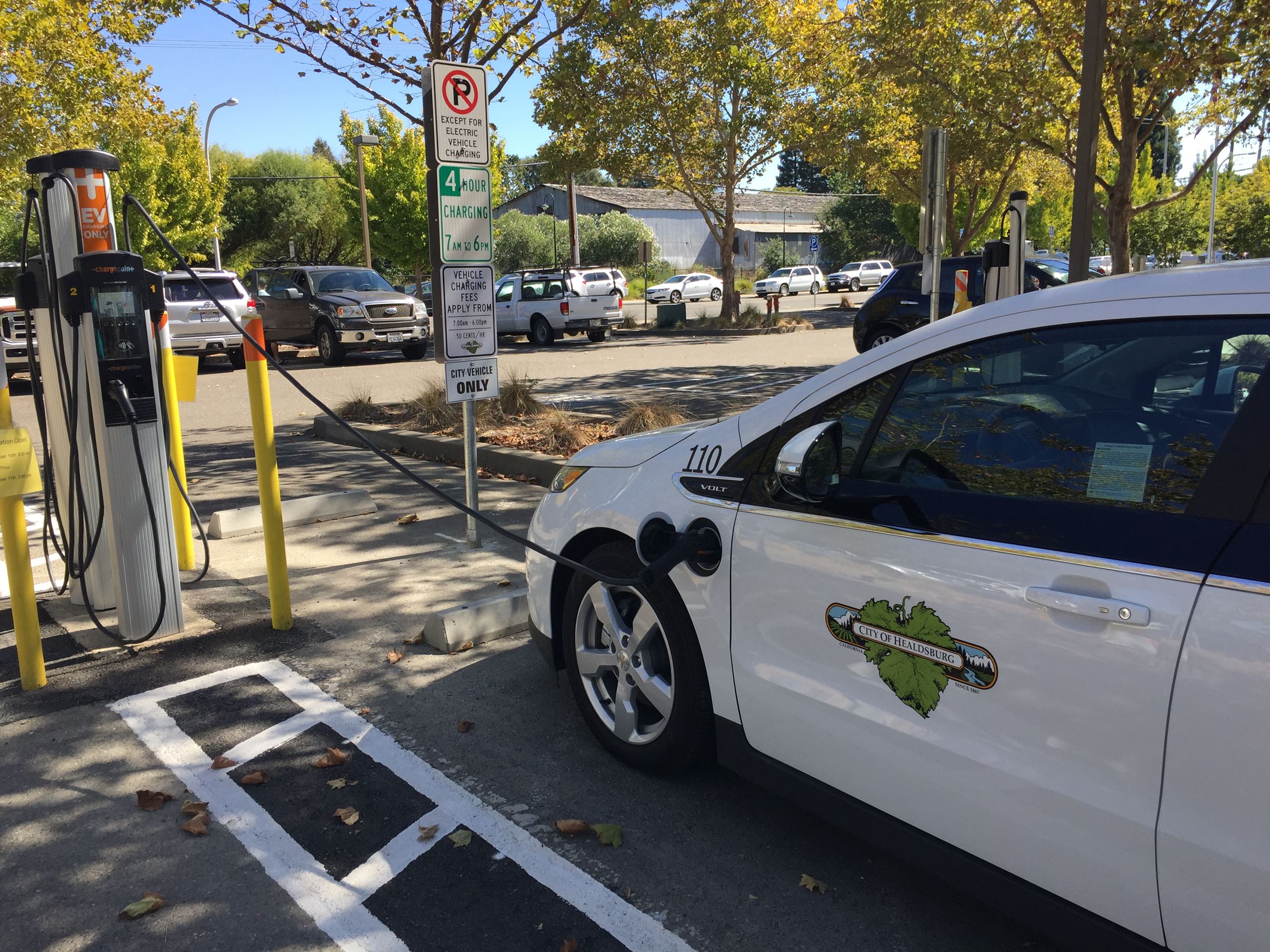 Electric Vehicles at charging station